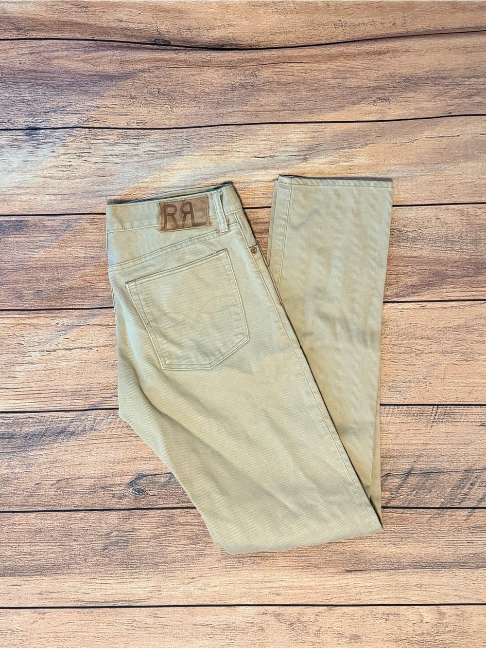 RRL Ralph Lauren 31x34 Slim Fit Beige Tan Bull Denim Sanforized Jeans Double RL - Picture 9 of 9